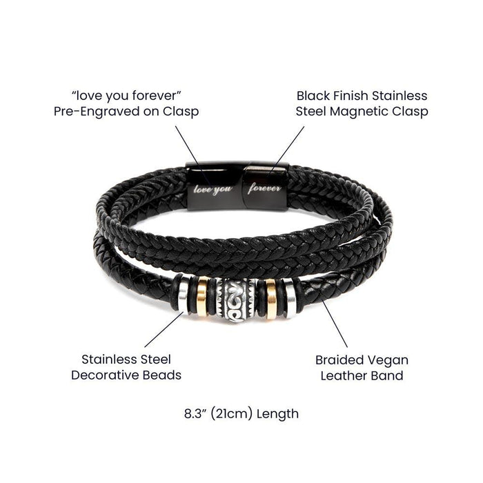 My Son | I Love You Forever | Leather Braided Bracelet