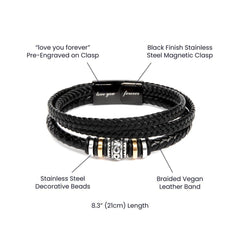 My Son | I Love You Forever | Leather Braided Bracelet