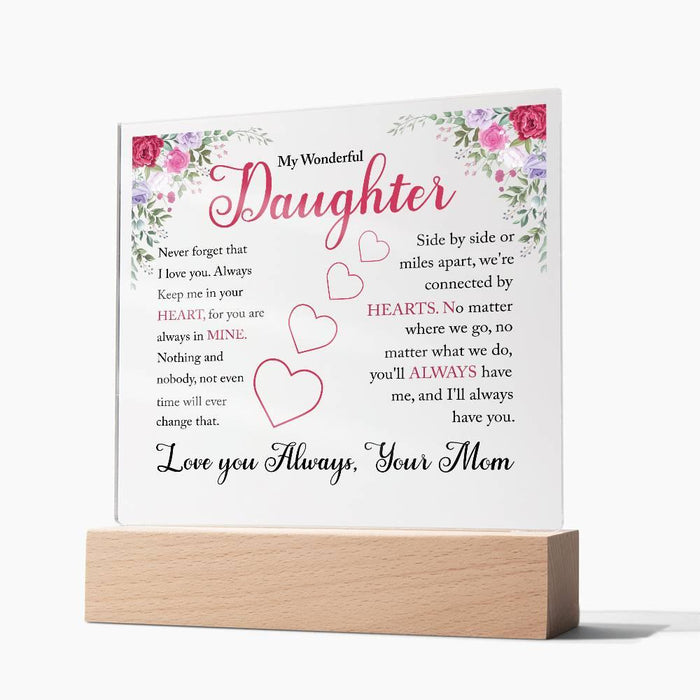 My Wonderful Daughter| LED Acrylic Plaque – A Loving Message from Mom