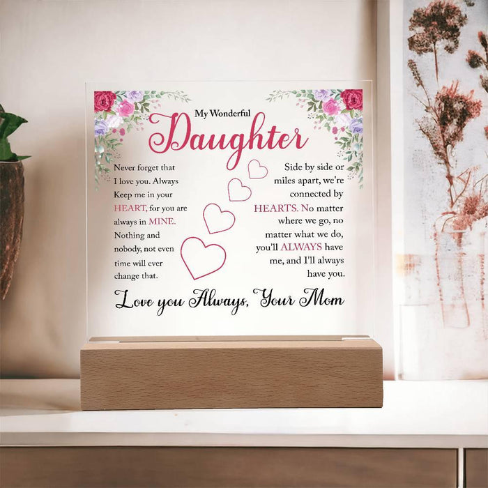 My Wonderful Daughter| LED Acrylic Plaque – A Loving Message from Mom