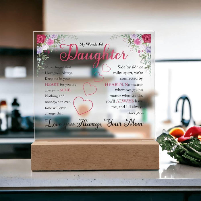 My Wonderful Daughter| LED Acrylic Plaque – A Loving Message from Mom