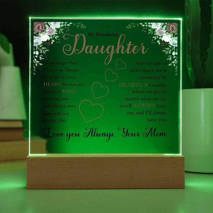 My Wonderful Daughter| LED Acrylic Plaque – A Loving Message from Mom