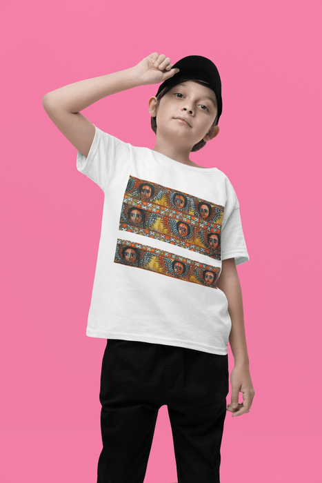 Kids Heavy unisex cotton T-shirt| Ethiopian and Eritrean Cultural Print Unisex T-Shirt: Saba Vibes Edition