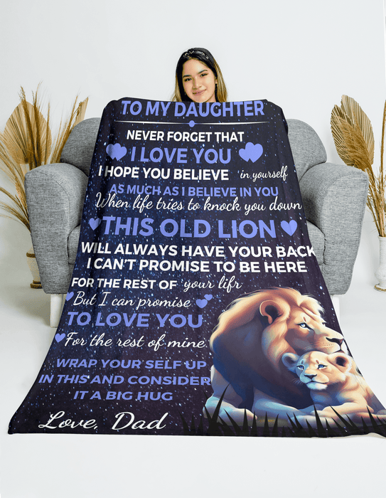 To My Daughter Blanket - Gift From Dad - Christmas Gift, Birthday Gift, Graduation Gift for Daughter -Throw blanket