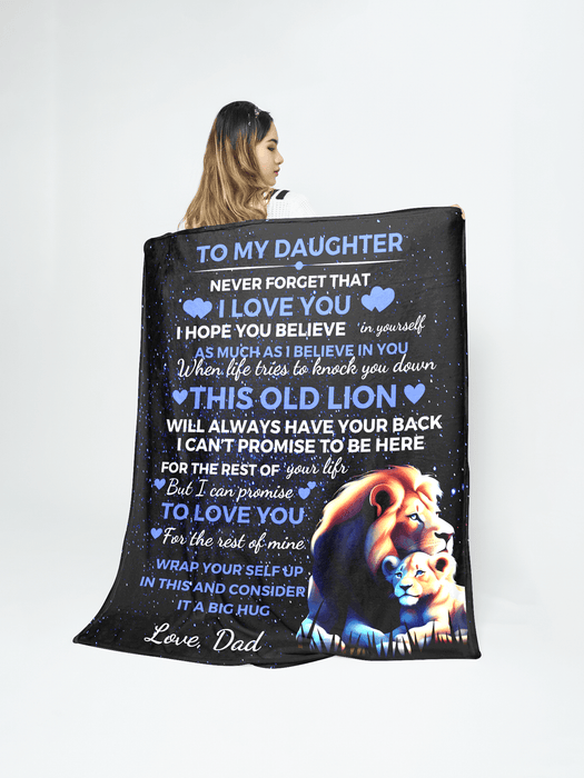 To My Daughter Blanket - Gift From Dad - Christmas Gift, Birthday Gift, Graduation Gift for Daughter -Throw blanket