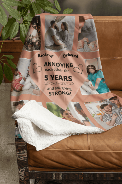 Personalized Photo Collage Blanket Christmas Gift, Great Blanket Gift For wife, husband, girlfriend or any loved one| Cozy Plush Fleece Blanket – 50×60